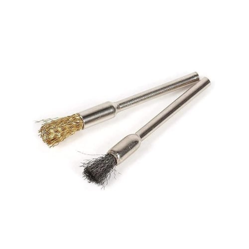 YFFSFDC Router Brushes, Pack of 40, Brush-Shaped Brass Wire Brushes and Steel Brushes with 2.35mm Shafts, Abrasive Brushes for Dremel Rotary Tools, Ac