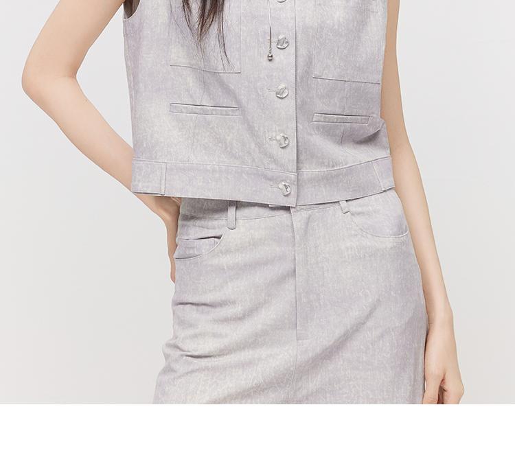 V-neck short commuting suit vest for women in 2026 summer, with a high-end feel. Thin and versatile jacket for wearing outside
