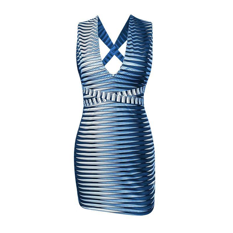 

Western Style Design Sexy Sling Dress Bandage Backless Sheath Short dress Women Suspender Dress Baolan M