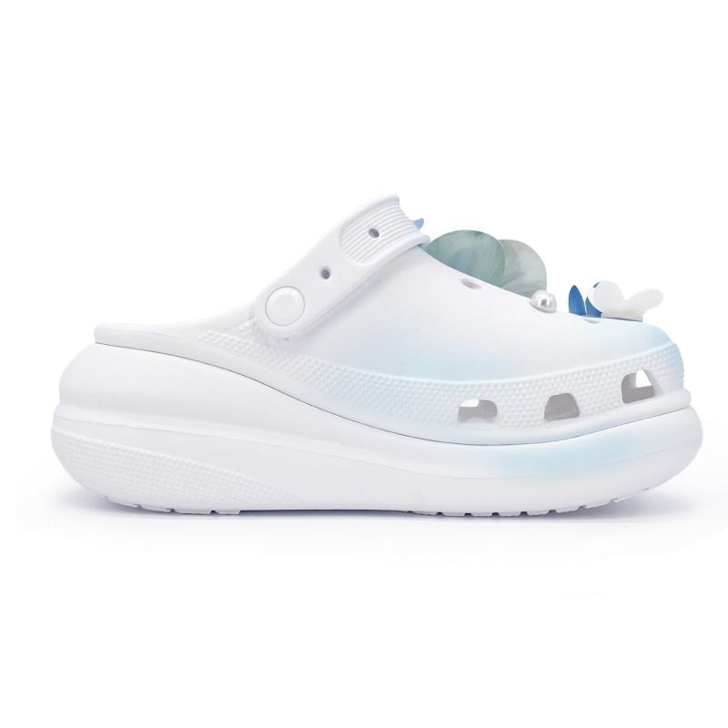 Crocs Crush Clog EVA Casual Versatile Hand-painted Spring/Summer Collection Graffiti Hole Shoes Unisex Emerald Green