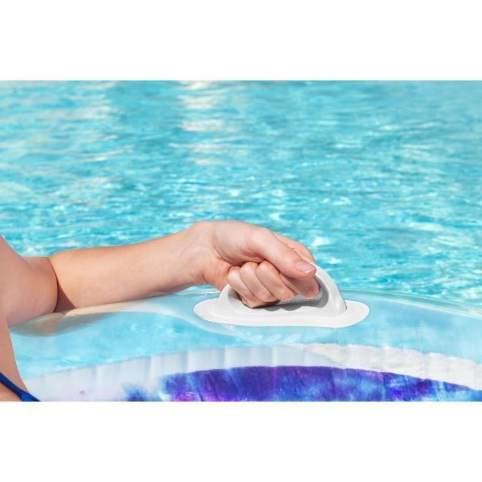 Inflatable Ring - Bestway - Multicolor - Diameter 117 Cm - with Headrest, Handles and Cup Holder