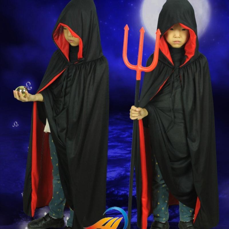Halloween adult children cape wizard robe reaper vampire cosplay costume black and red cape