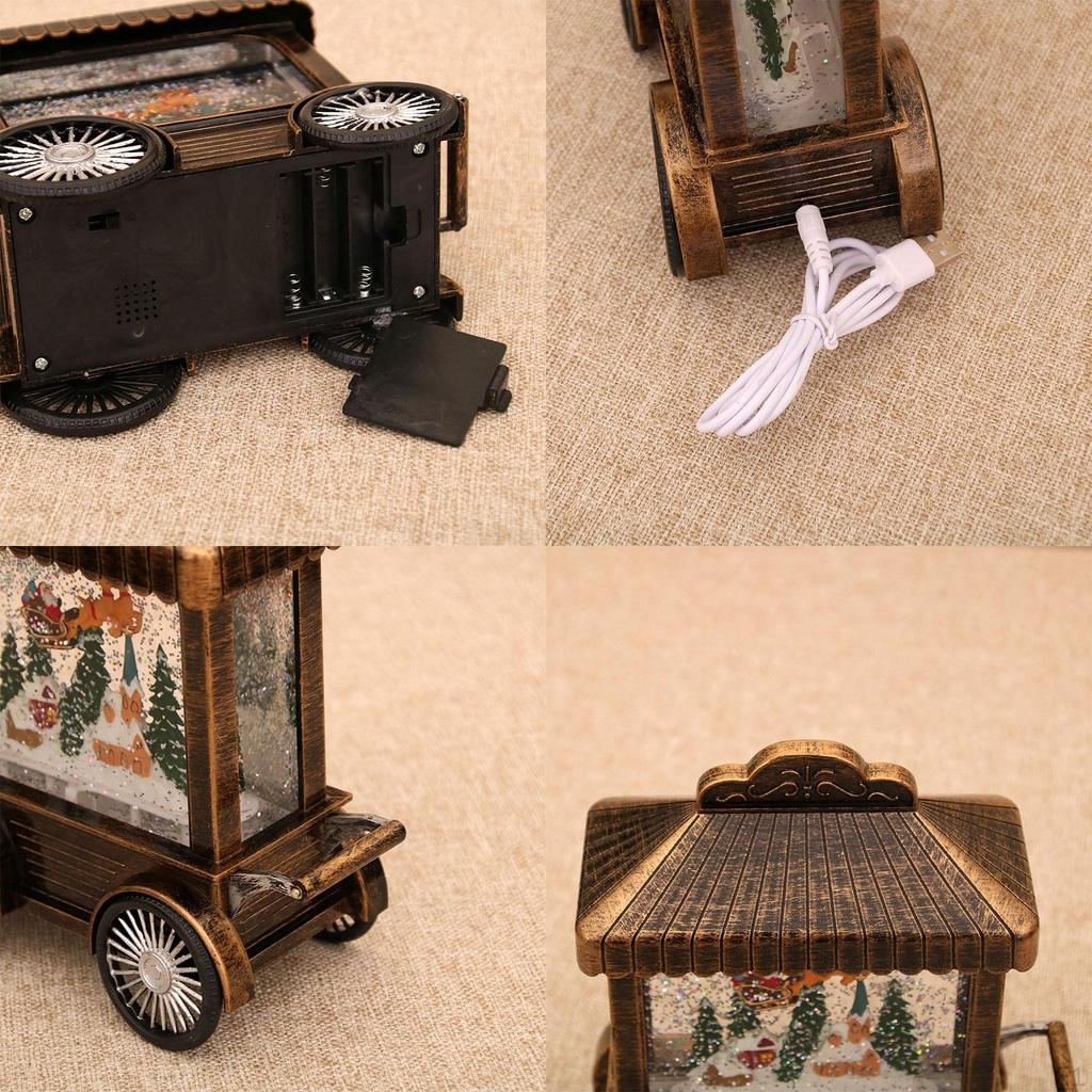 Christmas Musical Snow Globe Decoration Music Box Snowman Glittering for Table Centerpiece