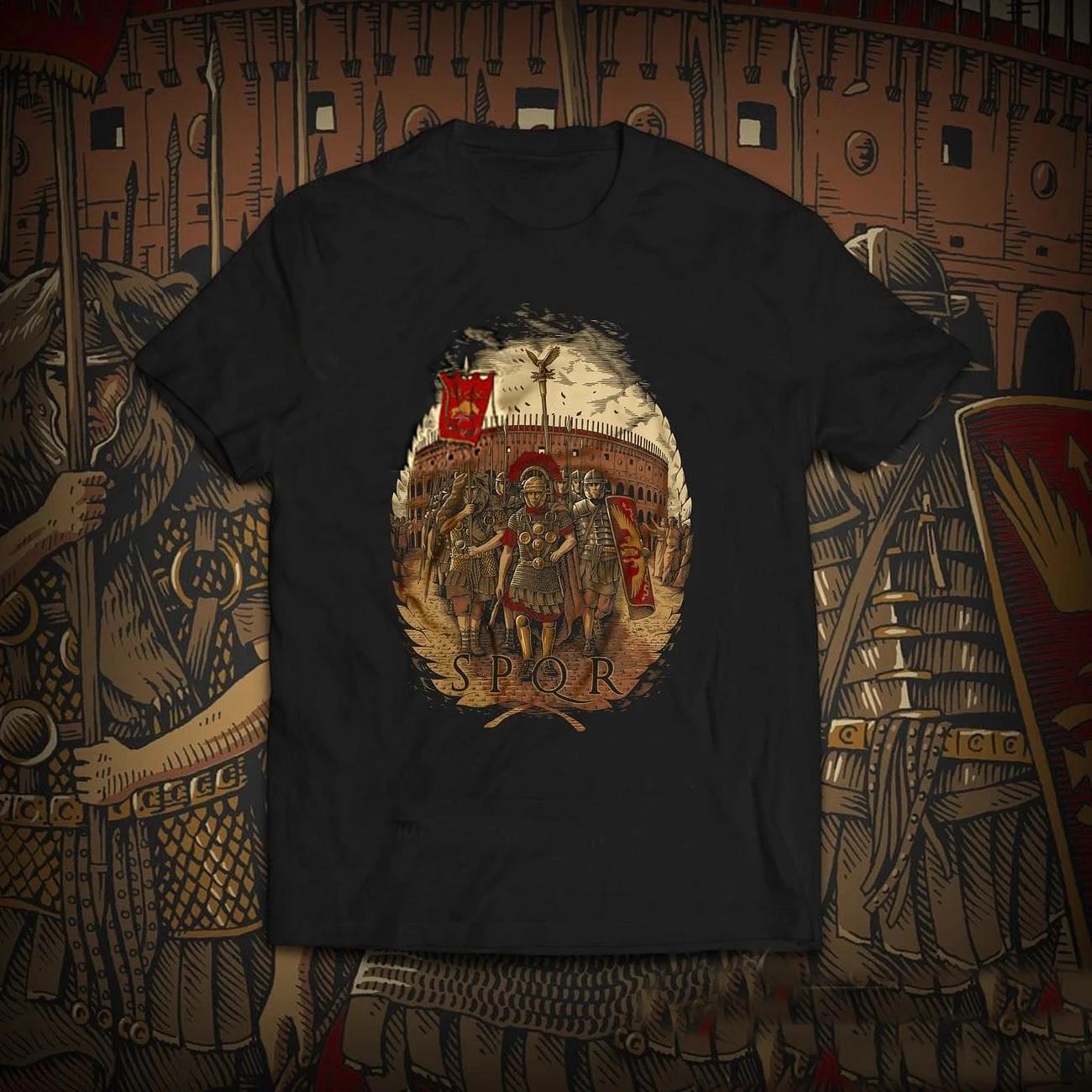 Ancient Rome History SPQR Roman Legionary TShirt Short Sleeve Casual 100 Cotton ONeck Summer Mens Tshirt Size S3XL S