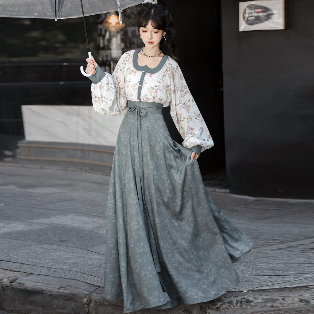 Chinese Song Dynasty Style Hanfu For Women's Temperament Hanfu Set Daily Set