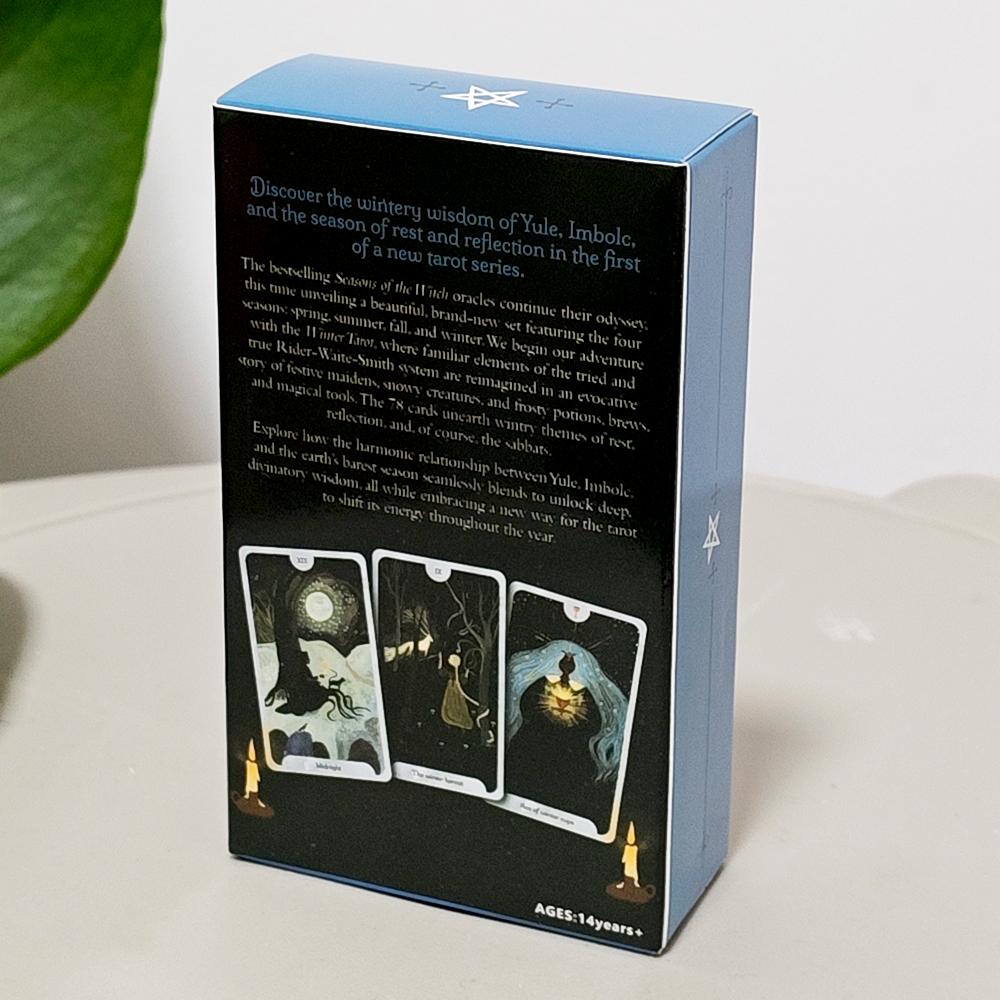 Jahreszeiten der Hexe: Winter Tarot - 78-Karten-Deck für Yule & Imbolc - Volkskunst Divinationswerkzeug 10,3*6cm