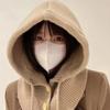 Winter Balaclava Hats For Women Unisex Knitted Hooded Caps Outdoor Warmer Drawstring Hat One-Piece Neck Collar Beanies Caps