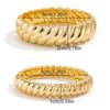Metal Thread Texture Bangle Thick Women's Hand Bracelet Hip-Hop Retro Spring Bracelet  Men Women
