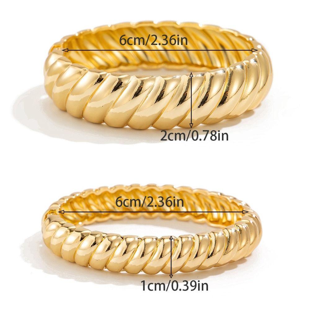 Metal Thread Texture Bangle Thick Women's Hand Bracelet Hip-Hop Retro Spring Bracelet  Men Women