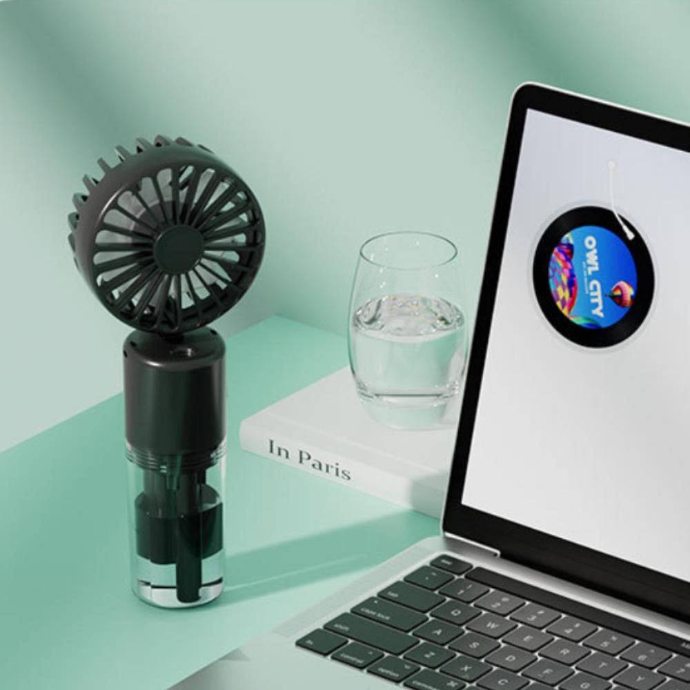 Håndholdt sprayvifte Høy vindstyrke Fuktighetsgivende tåke Vanningsvifte Mini håndholdt vifte