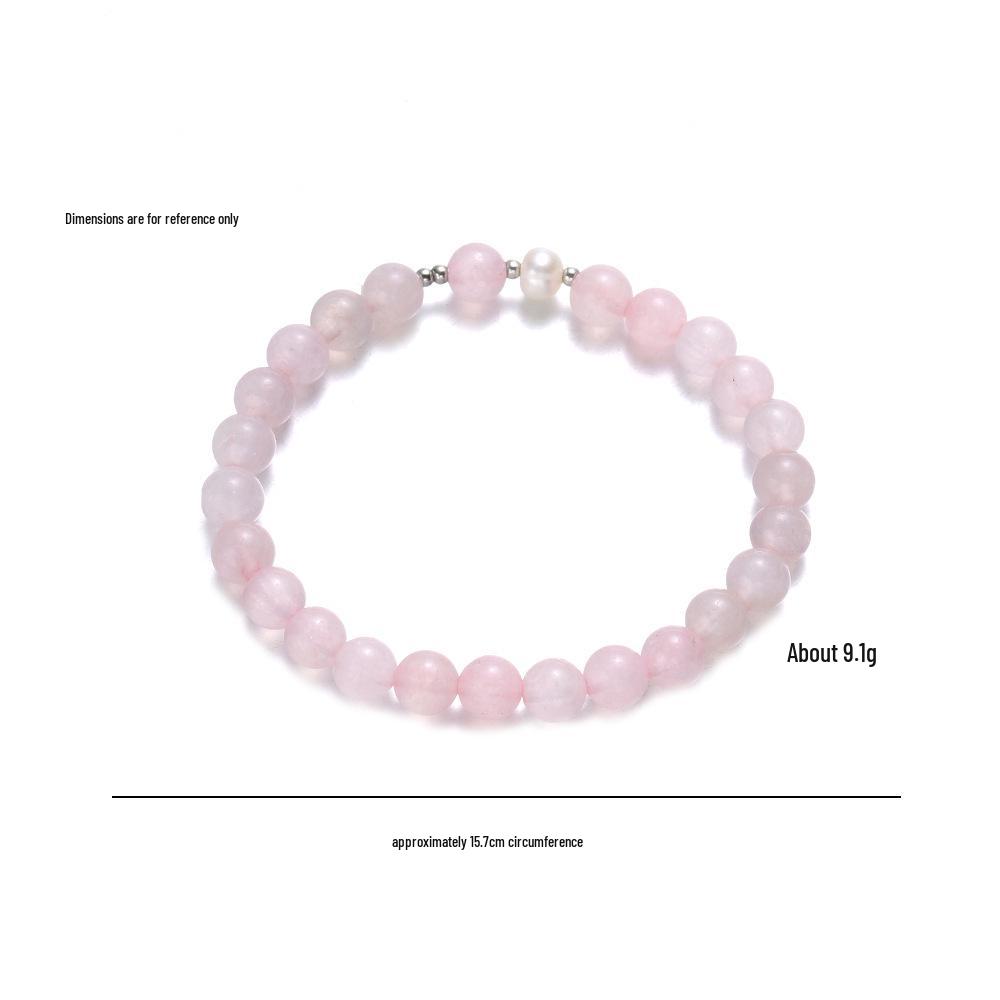 Brățară de damă S925: Stil Japonez & Coreean cu Perlă Barocă, Cuarț Roz, Design Unic, Bijuterii de Mână Mărgelate
