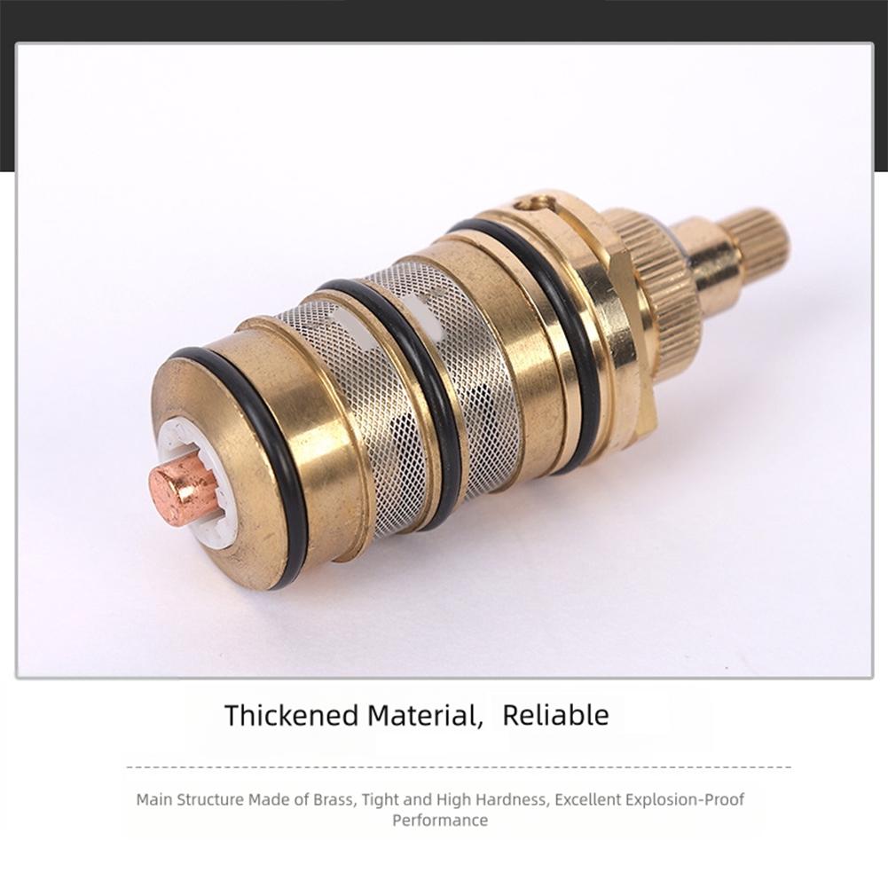 Thermostatic Shower Cartridge with Brass Valve Core for Easy Installation and Stable Temperature Control Gold Color