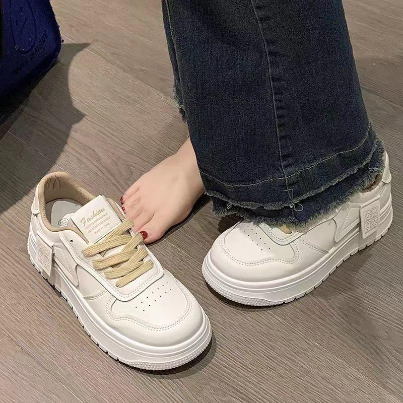 Soft-soled Popular Little White Shoes 2025 New Versatile Sports and Leisure Fashion Board Shoes Thick-soled Wear-resistant, Non-slip and Light