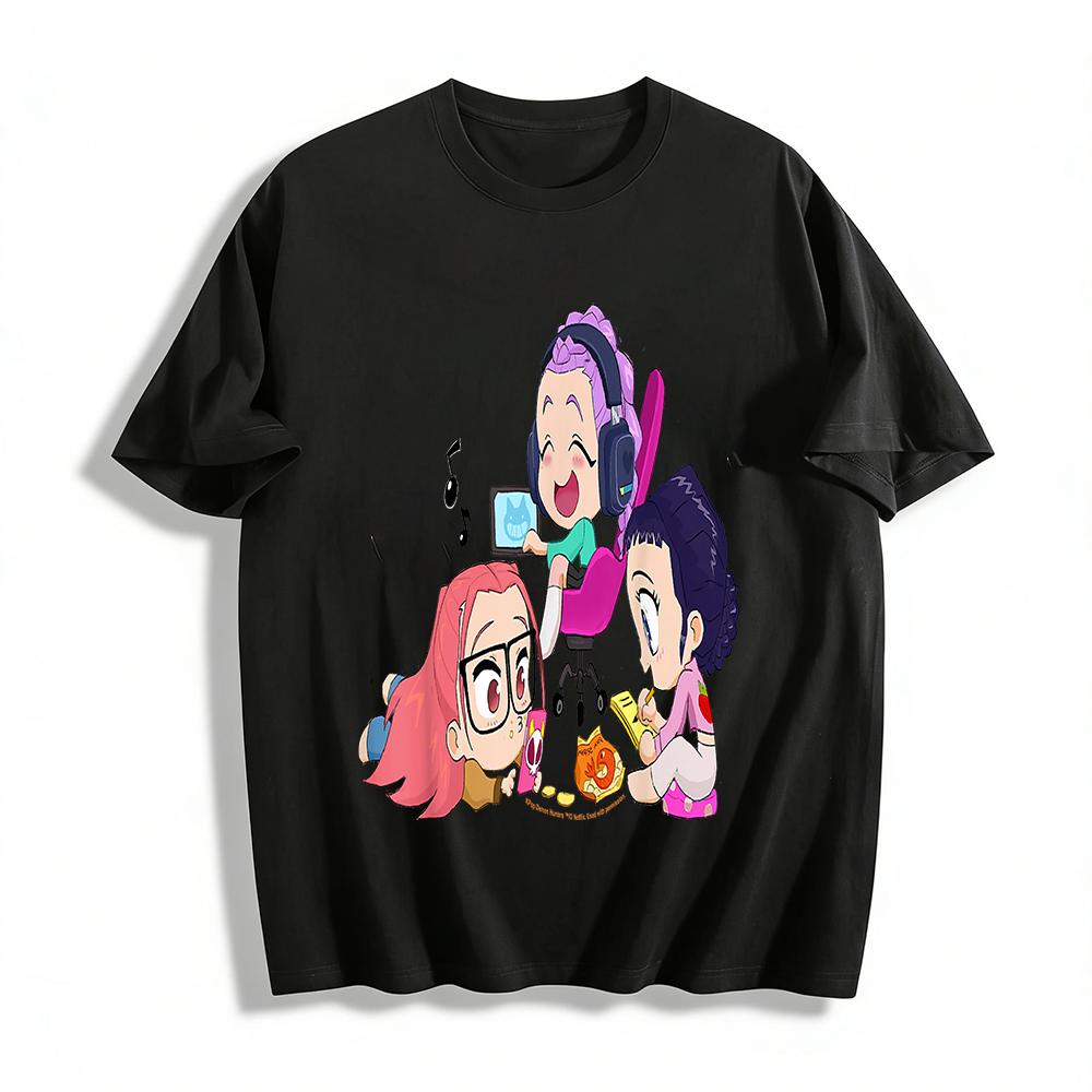 

Pop Team Epic Chibi Style Casual Tee Anime Fans Relaxing Time Print Crew Neck Short Sleeve Top Pure cotton T-shirt XXS