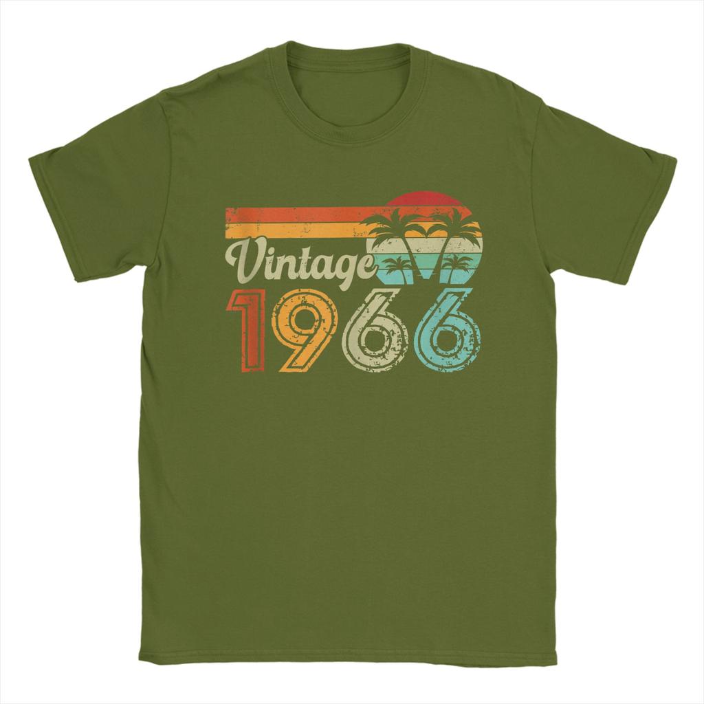 Vintage Vintage 1966 Made in 1966 Retro 60th Birthday Gift TShirt Men Cotton T Shirt Short Sleeve Tee Shirt Gift Idea Clothes