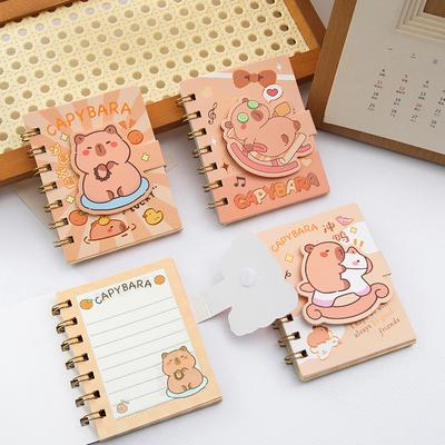 1 Adet Kawaii A7 Spiral Defter Çizgi Film Capybara Mini Not Defteri Günlük Ajanda Planlayıcı Sevimli Cep Spiral Defter Öğrenci Kırtasiye