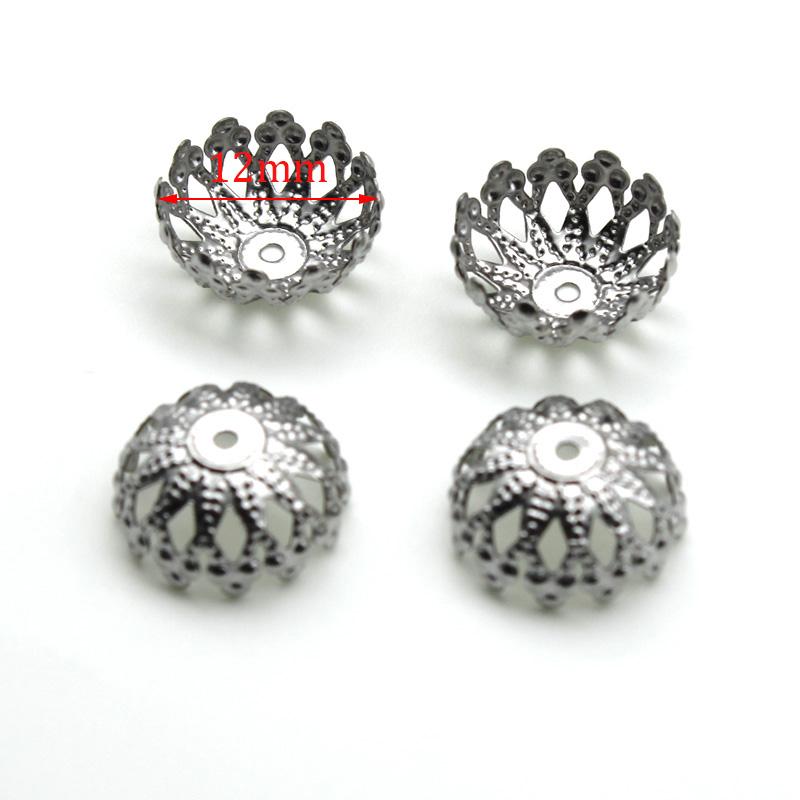 100pcs Stainless Steel Charm Bead Caps Jewelry Connectors Filigree Spacer Bead Caps Findings Jewelry Findings Making End Caps