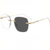 Stylish Rimless Photochromic Anti-Blue Light Glasses for Seniors