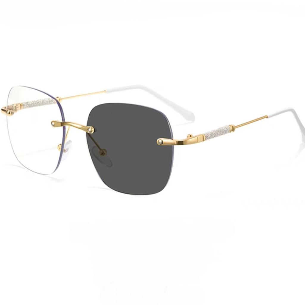 Stylish Rimless Photochromic Anti-Blue Light Glasses for Seniors