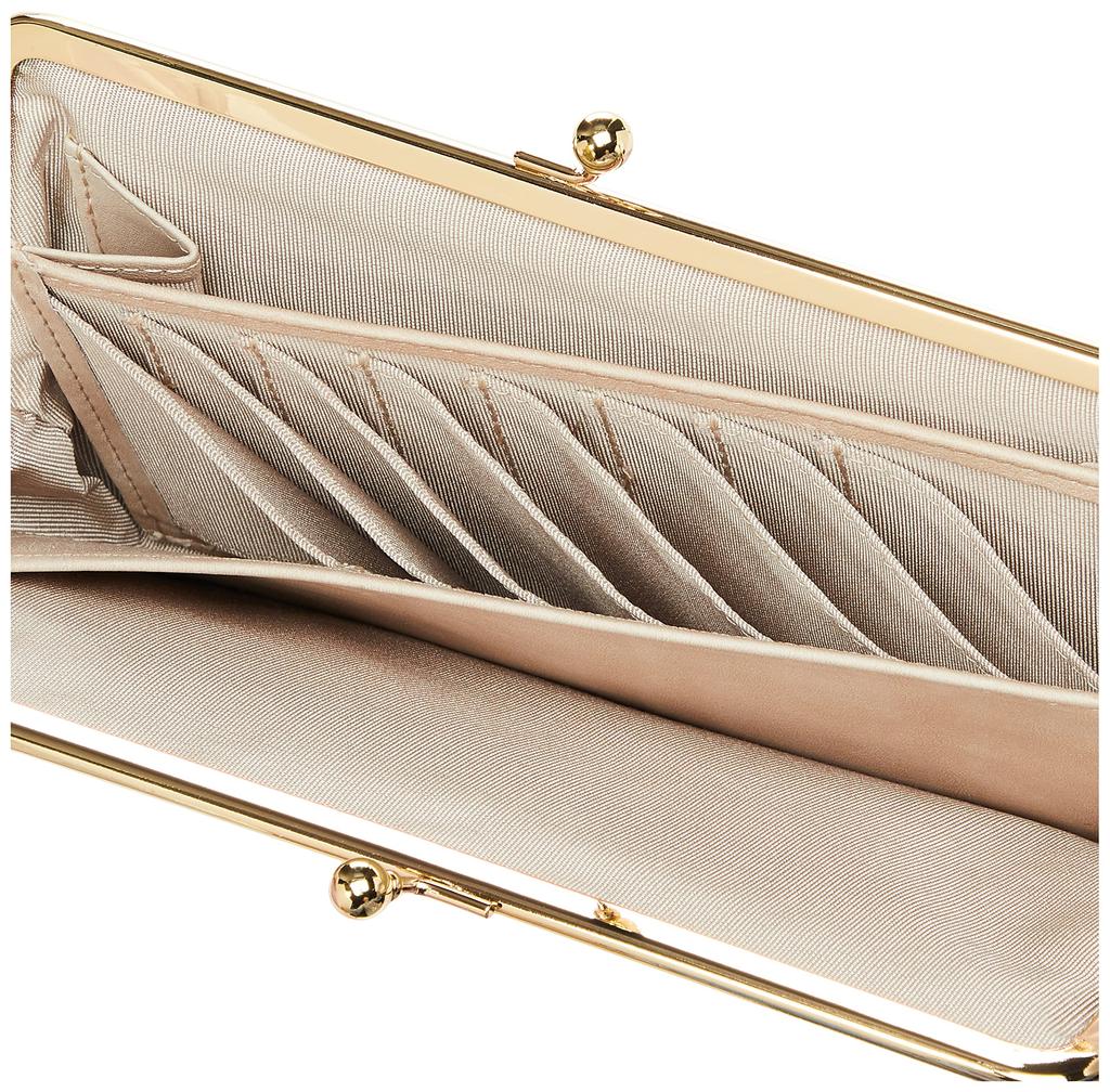 Felando Women's Long Wallet with Clasp Closure, Genuine Leather, Thin Wallet, Embossed Cowhide Leather, Tassel Charm, Strap, Nadaya, No. 81143,