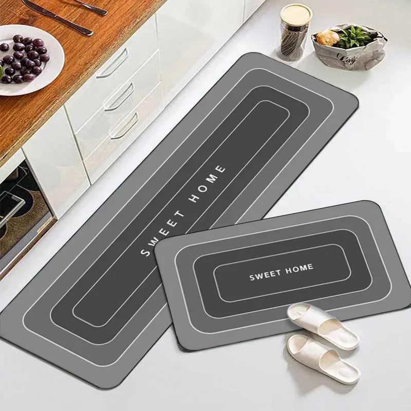 Nordic Modern Kitchen Floor Mat Home Entrance Doormat Living Room Carpet Anti-slip Bedroom Long Rugs Alfombras De Cocina