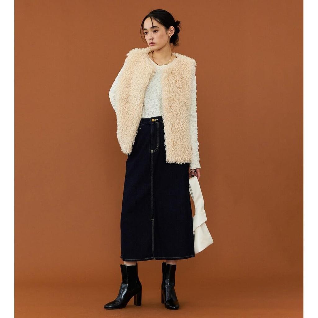 Lee BABE Stretch Denim Light Available in Sizes Mid-Length Skirt, Women's, Blue, XS-XL