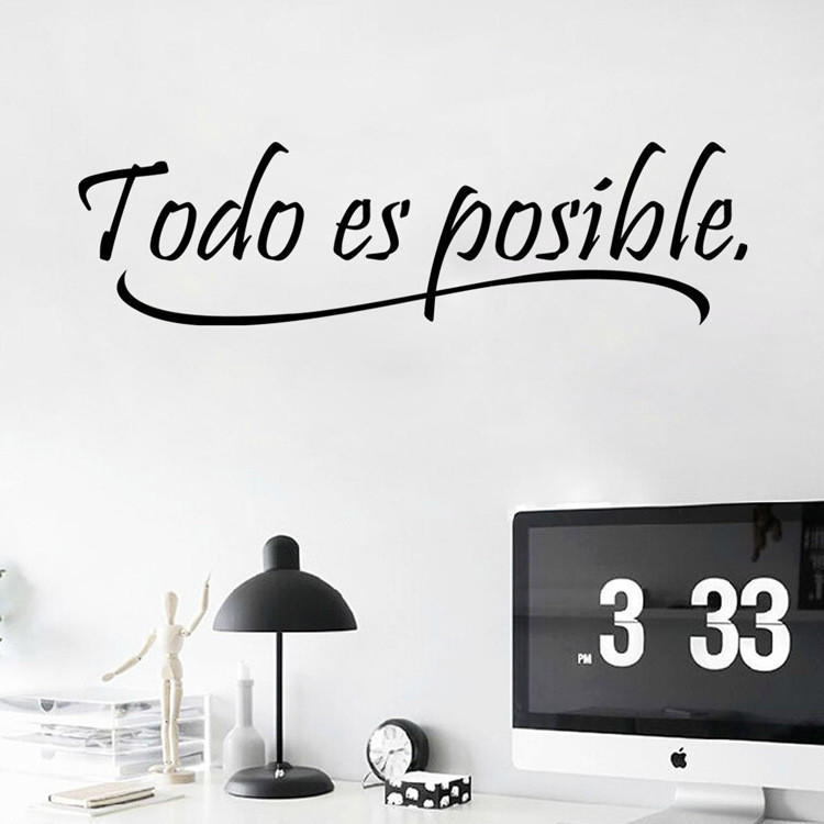 Todo Posible Wall Art Odnímatelné Home Vinyl Window Wall Stickers Decal Decor