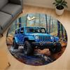 1 Stück Jeep Off-Road Runder Stuhlunterlage Bürobereich Teppich - Rutschfest, Bodenschutzmatte für Büro, Schlafzimmer, Ideales Wohnkultur-Geschenk c0112072