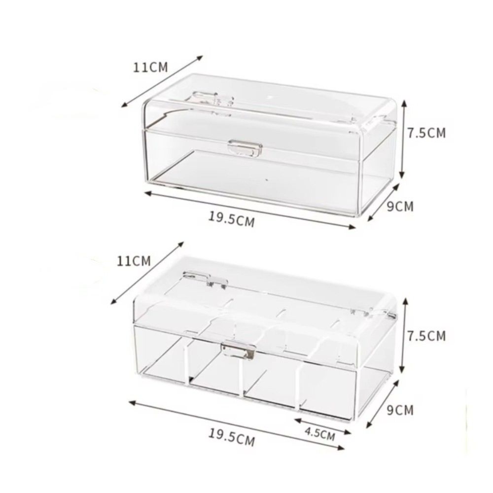 Clear Makeup Sponges Organizer Acrylic Puff Storage Case Portable Makeup Brushes Storage Box