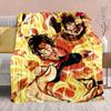 One Piece Anime Flannel Blanket - Soft Warm Perfect for Sofa, Bedding Camping Travel Office Home Decor -QJY