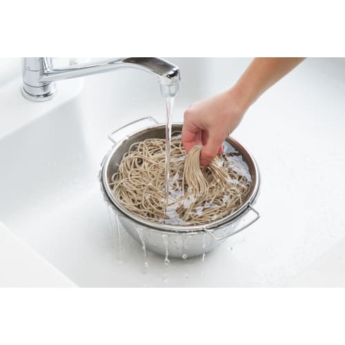 Yoshikawa Easy-Draining Colander and Bowl Set, Stainless Steel, Deep Bowl, Colander with Handles, Tsubame-Sanjo, Made In Japan, SJ1992