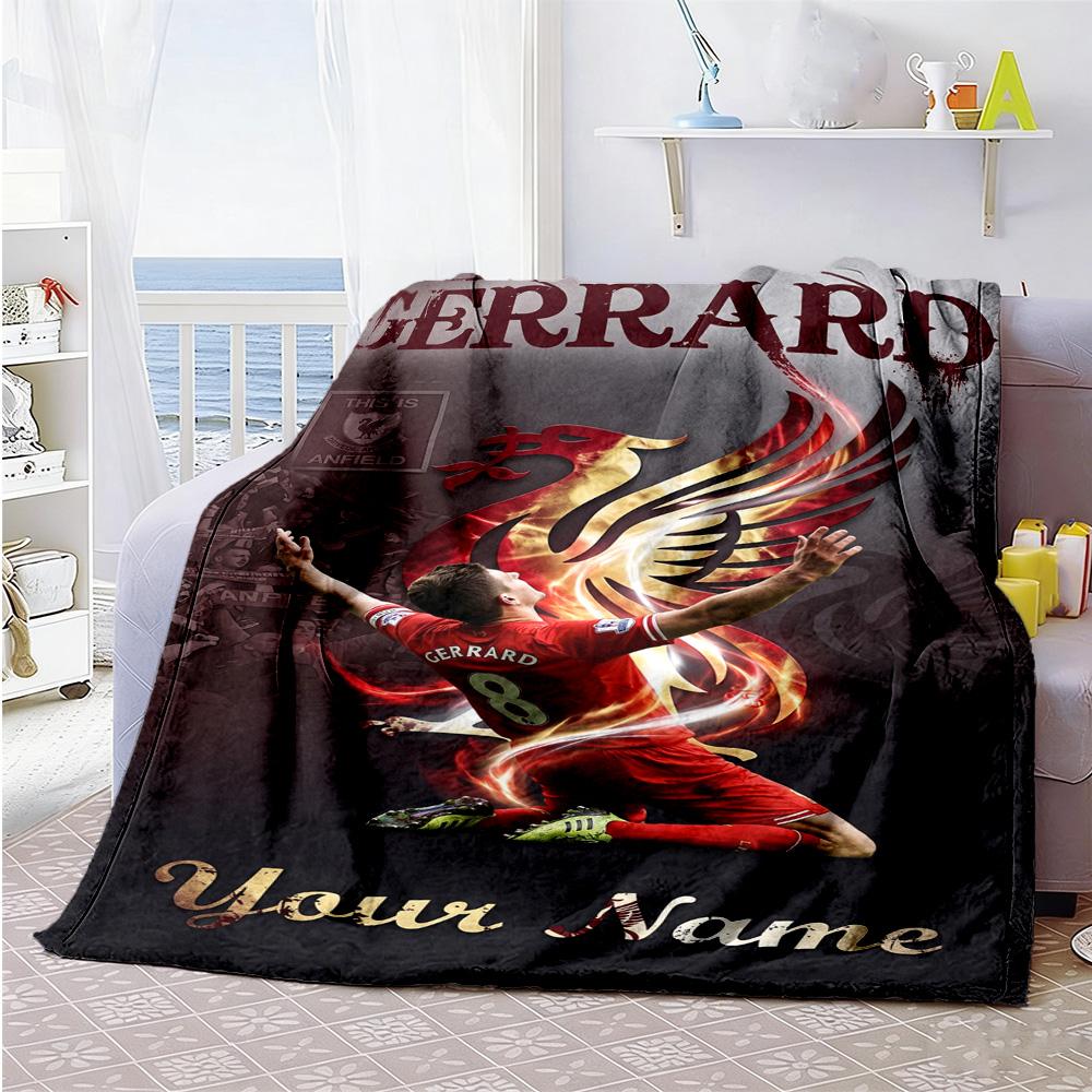 Liverpool Fc Personalized Text Blanket Lightweight Customizable Blanket Durable Comfort For Home Decor Couch Office Bedding Four Seasons Multipurpose