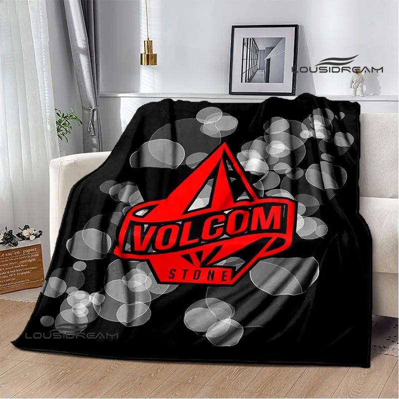 Coperte con logo V-VOLCOM stampato Flangia Coperta calda morbida e confortevole casa viaggio letto coperta coperte da picnic regalo di compleanno