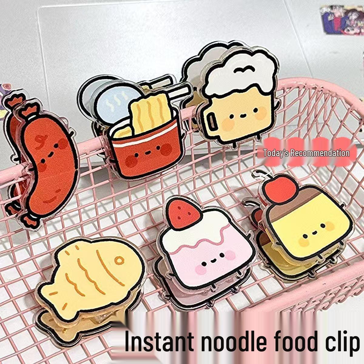 Cartoon-Inspired Prank Sticky Note Holder: High-Wind Resistant, Double-Sided Acrylic, Cute Storage for Test Paper Gifts Noodle Clip