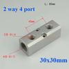 (Port To Port 45mm)30x30mm G1/2" In G1/4" Out 2-12 Way Aluminium Alloy Distributor Manifold Splitter Block Pneumatic Air Fitting