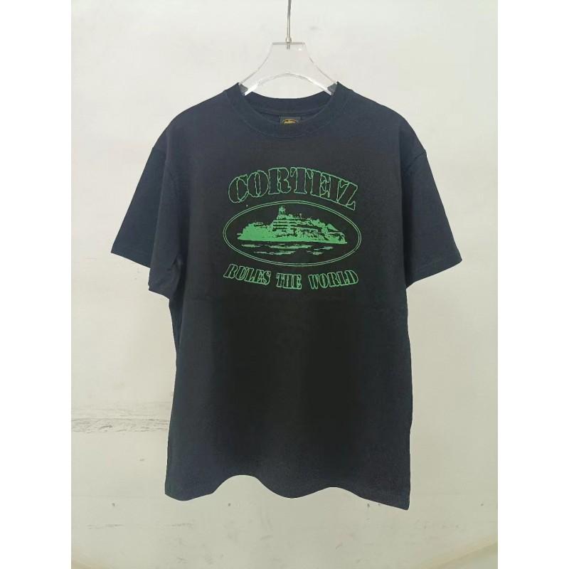 Devils Island Letter Print T-Shirt Men Women Loose Fit Casual Streetwear Short Sleeve Tee