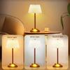 Portable Touch Rechargeable Led Desk Lamp Fabric Shade Wireless Dimmable Creative Ambient Light for Living Room