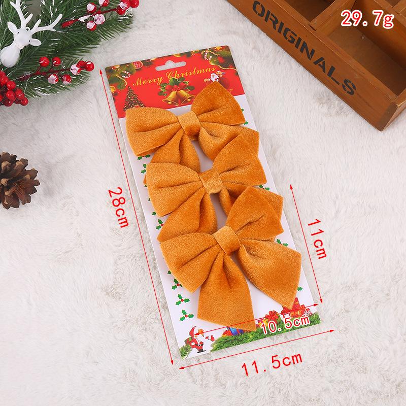 2/3PC Christmas Velvet Bows Xmas Pendants DIY Window Decora for Party Christmas Tree Topper Ornament for Wedding Outdoor Decor