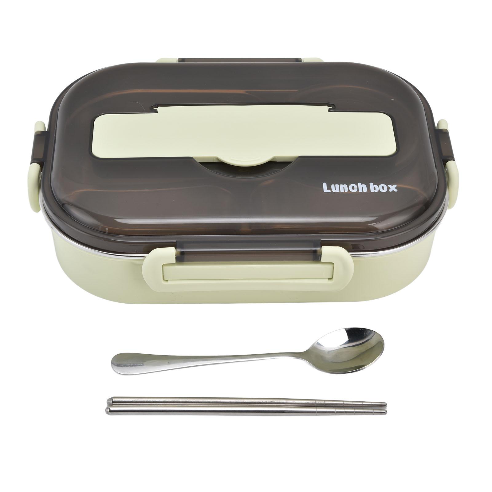 Портативный детский ланч-бокс из нержавеющей стали 304 объемом 13 л с четырьмя отделениями суповой миской палочками для еды ложкой зеленый L 1780₽