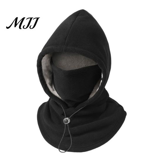 Warm Hiking Hooded Mask Unisex Flannel Balaclava with Drawstring, Ski Hat, Fleece Lined Windproof Winter Commuting Head Gear Face Neck Warmer