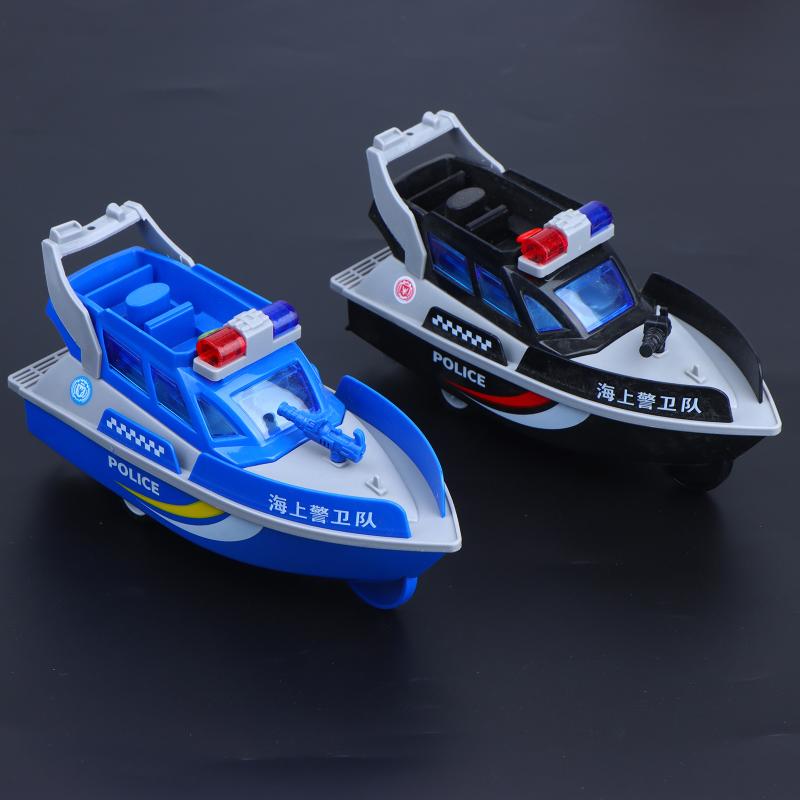 Inertia Toy Boat Police Fire Patrol Ship Model Friction Powered Toy For Kids Boys And Girls Birthday Gifts