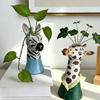 Giraffe Art Vases Decorative Flower Vases Animal Face Vases Table Ornament Modern Home Decors Gift for Women Girls