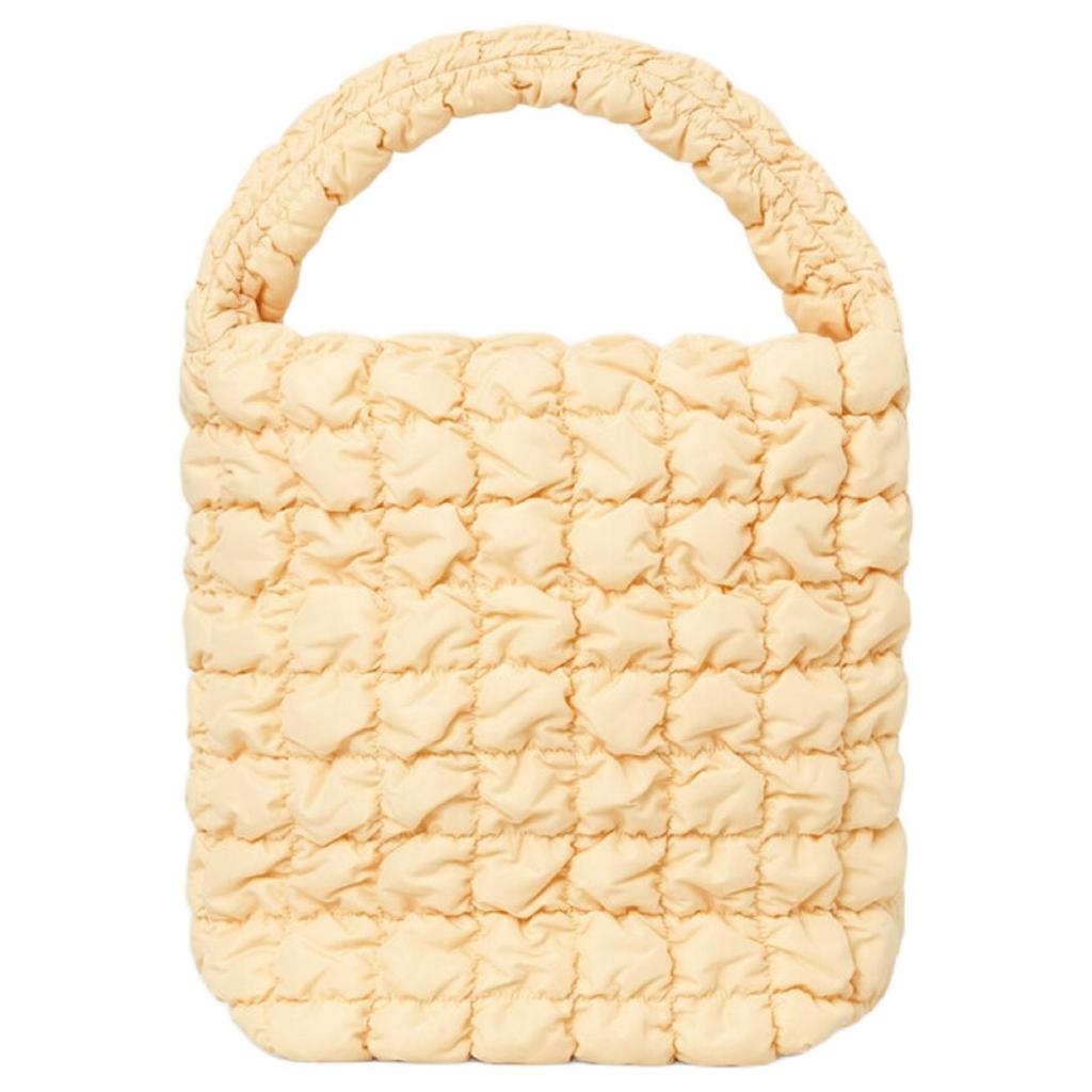 COS Solid Color Fashion Versatile Fabric Cloud Bag Mini Shoulder Tote Women Bags Yellow 1267916003