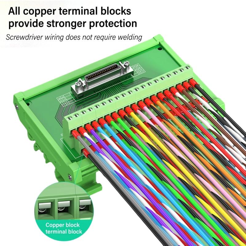 SCSI Rail Mounted Terminal Block Connectors, 14P to 100P Optional Female Interfaces for Tape Drive and Scanners