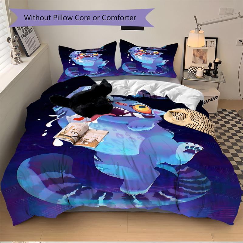 3pcs Bedding Set K-Pop Demon Hunters Cat Includes 1 Comforter + 2 Pillowcases, Without Pillow Inserts, Soft Comfortable,a0910201