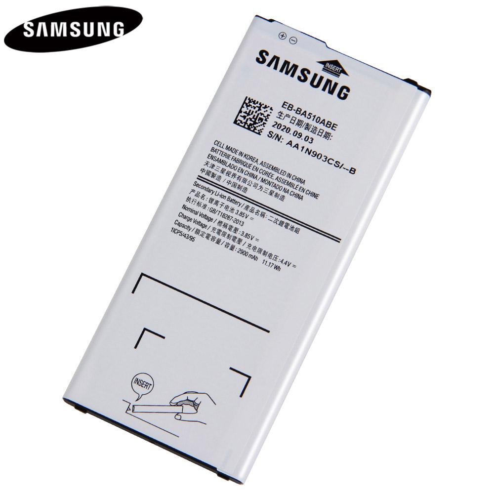 Originální nabíjecí lithiová baterie pro Samsung Galaxy A5 2016 Edition A510F A510 EB-BA510ABE EB-BA510ABA Baterie do telefonu 2900 mAh