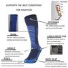 TaoTech Socks for Outdoor and Thick Acrylic Graduated Cold Odor 1 Pair Dark Snowboarding, Sports, Skiing, Activities, Hiking, Fiber, Compression,