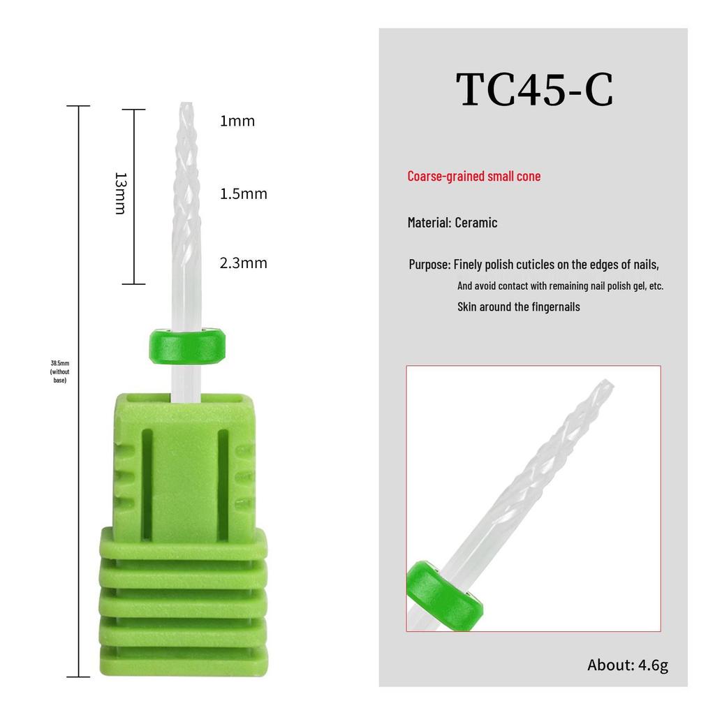 Ceramic Nail Grinding Head - Corn Bullet Rocket Shape for Electric Nail Grinder