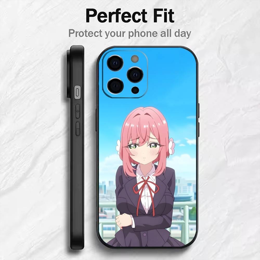 The 100 Girlfriends Hakari Anime Role Phone Case For iPhone17,16,15,14,13,12 Plus,Max Soft Silicone Black Cover