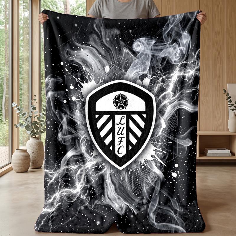 Coperta in Flanella con Stampa Leeds United, Morbida Calda Leggera Coperta da Divano Letto Campeggio